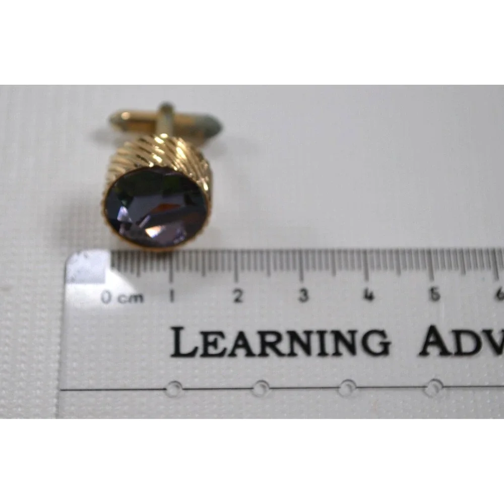 Vintage Swank‎ Gold Tone Cufflinks with Watermelon Rhinestone